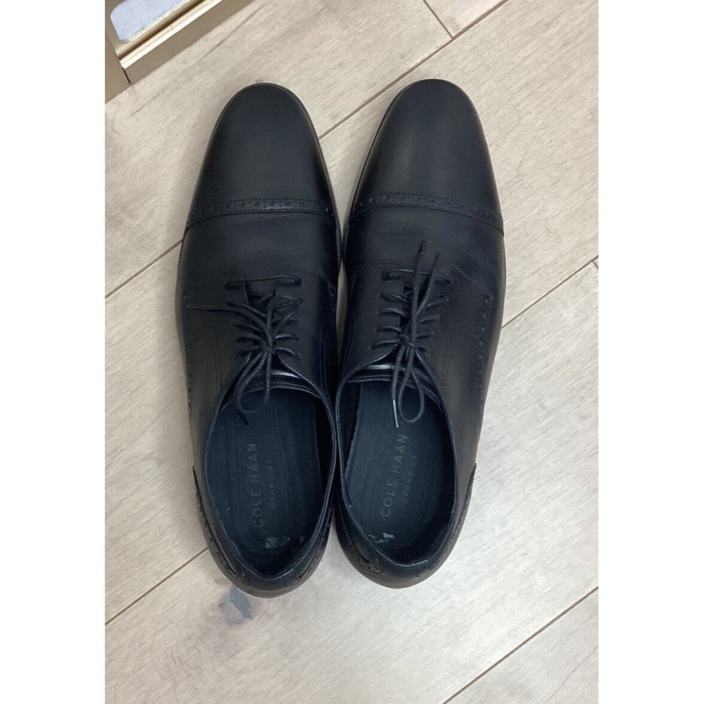 COLE HAAN Cole Haan Jefferson Grand Cap Toe Oxford DRESS SHOES BLACK LEATHER 12 - Picture 8 of 10